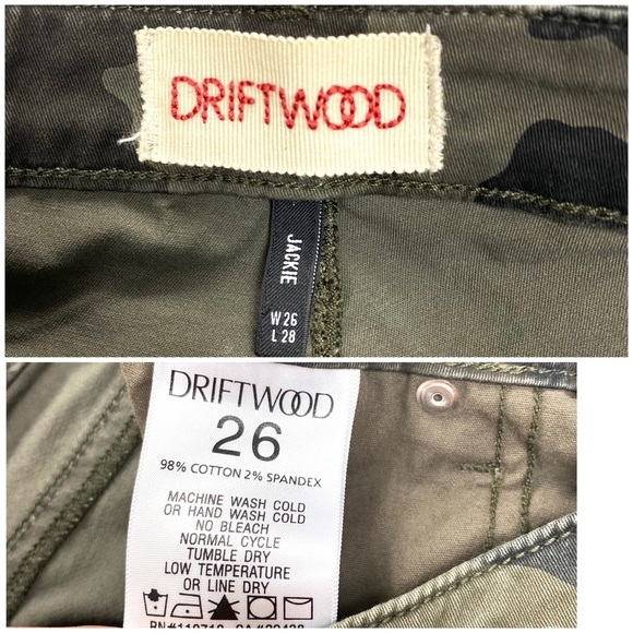 Driftwood Jackie Camo Side Stripe Skinny Pants Military Green - Picture 6 of 8